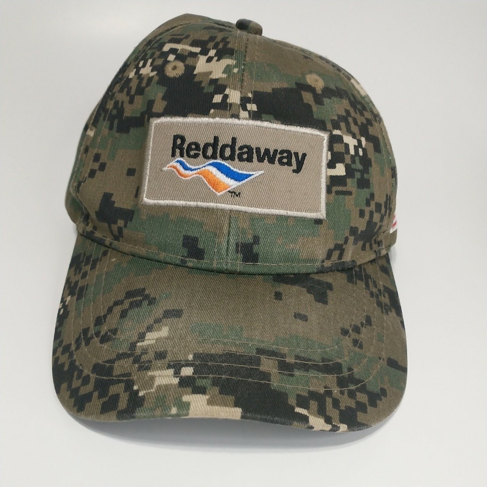 Reddaway Trucking Digital Camo Hat Mens Adjustable Baseball Cap Flag Patch Logo